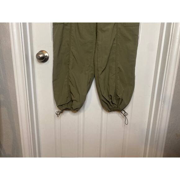 Love Tree Size Green Parachute Cargo Pants Drawstring Hem High Rise Size Medium - Picture 4 of 10